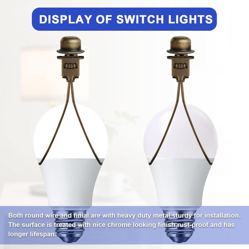OMOBANU Antique Bronze Clip on Lampshade Adapter, Lamp Shade Light Bulb Holder Includes Lamps Finials, Lampshade Levellers, Clip on Lamp Shade, Metal Shade Decorative Holder Furniture Lighting - Image 2